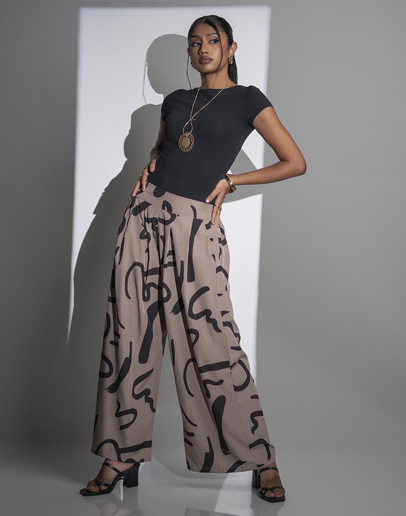 GIVO PRINTED WIDE LEG PANT