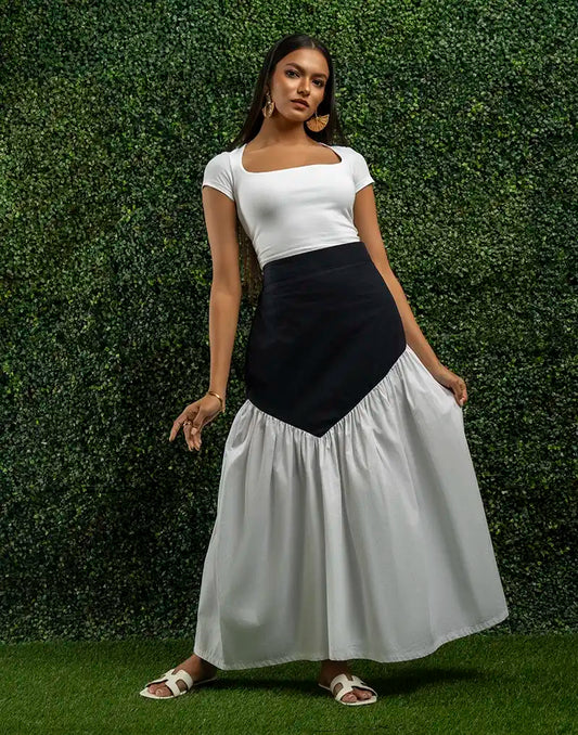 GIVO COLOR BLOCK SKIRT