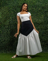 GIVO COLOR BLOCK SKIRT