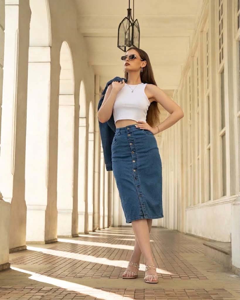 GIVO DENIM SKIRT
