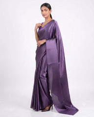 ETHNIC FUSION PLAIN SILK SAREE