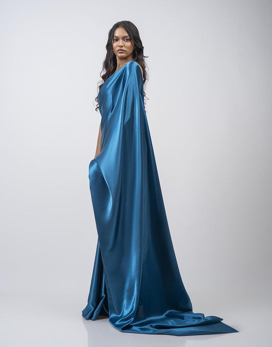 ETHNIC FUSION PLAIN SILK SAREE