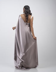 ETHNIC FUSION PLAIN SILK SAREE