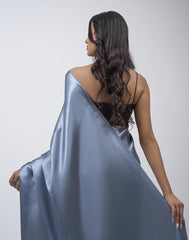 ETHNIC FUSION PLAIN SILK SAREE