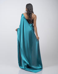 ETHNIC FUSION PLAIN SILK SAREE