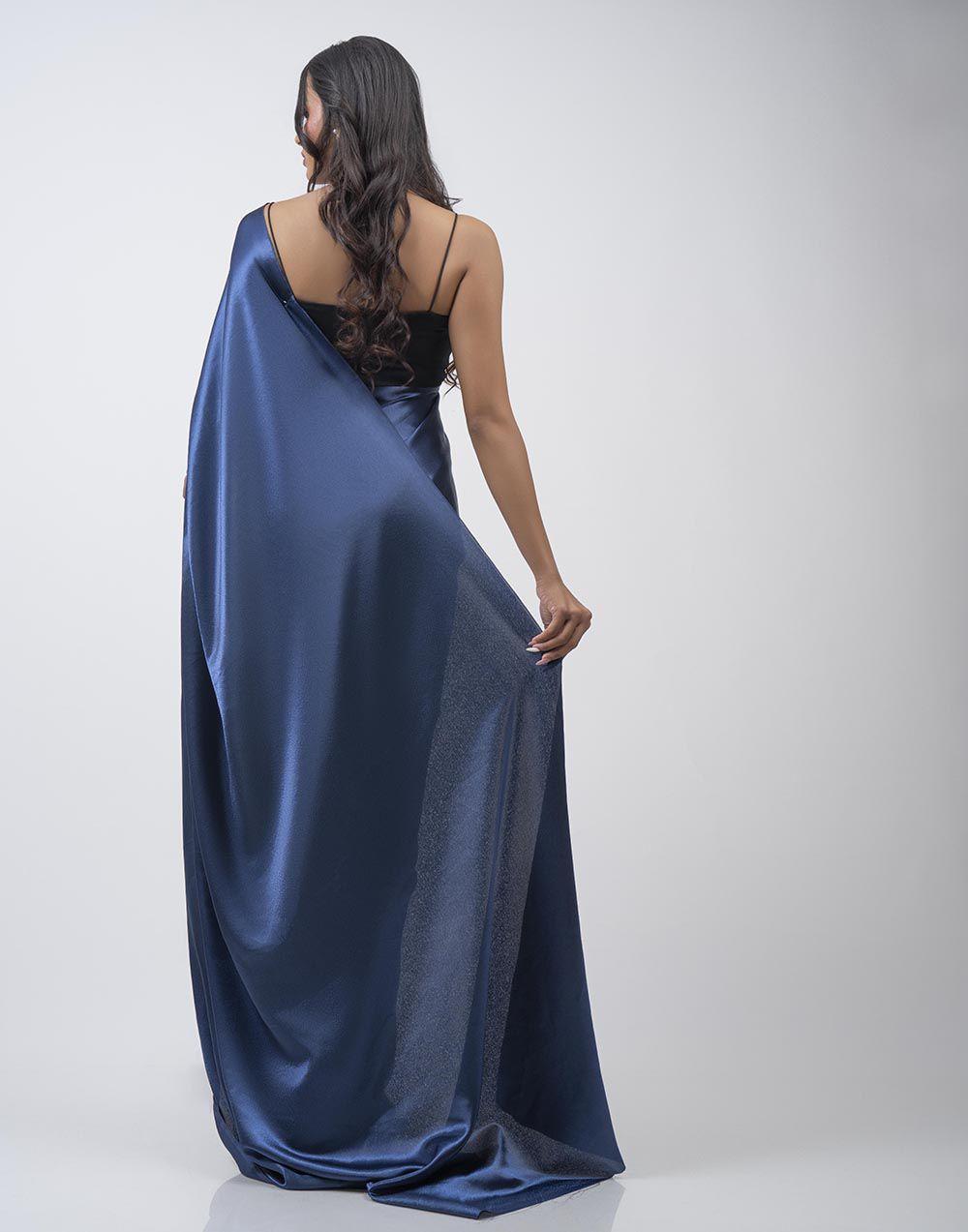 ETHNIC FUSION PLAIN SILK SAREE