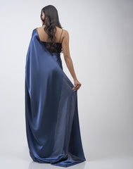ETHNIC FUSION PLAIN SILK SAREE