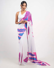ETHNIC FUSION PRINTED BATIK INSPIRED SILK SAREE