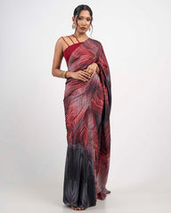 ETHNIC FUSION PRINTED BATIK INSPIRED SILK SAREE