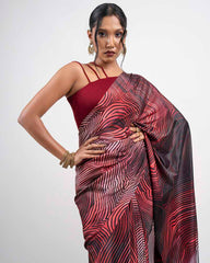 ETHNIC FUSION PRINTED BATIK INSPIRED SILK SAREE