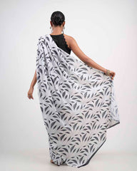 ETHNIC FUSION PRINTED BATIK INSPIRED SILK SAREE