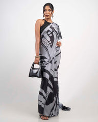ETHNIC FUSION PRINTED BATIK INSPIRED SILK SAREE