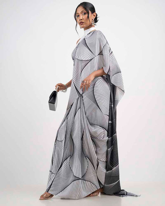 ETHNIC FUSION PRINTED BATIK INSPIRED SILK SAREE