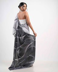 ETHNIC FUSION PRINTED BATIK INSPIRED SILK SAREE