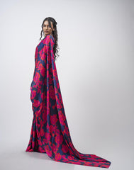 ETHNIC FUSION PRINTED BATIK INSPIRED SILK SAREE