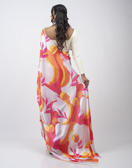 ETHNIC FUSION PRINTED BATIK INSPIRED SILK SAREE