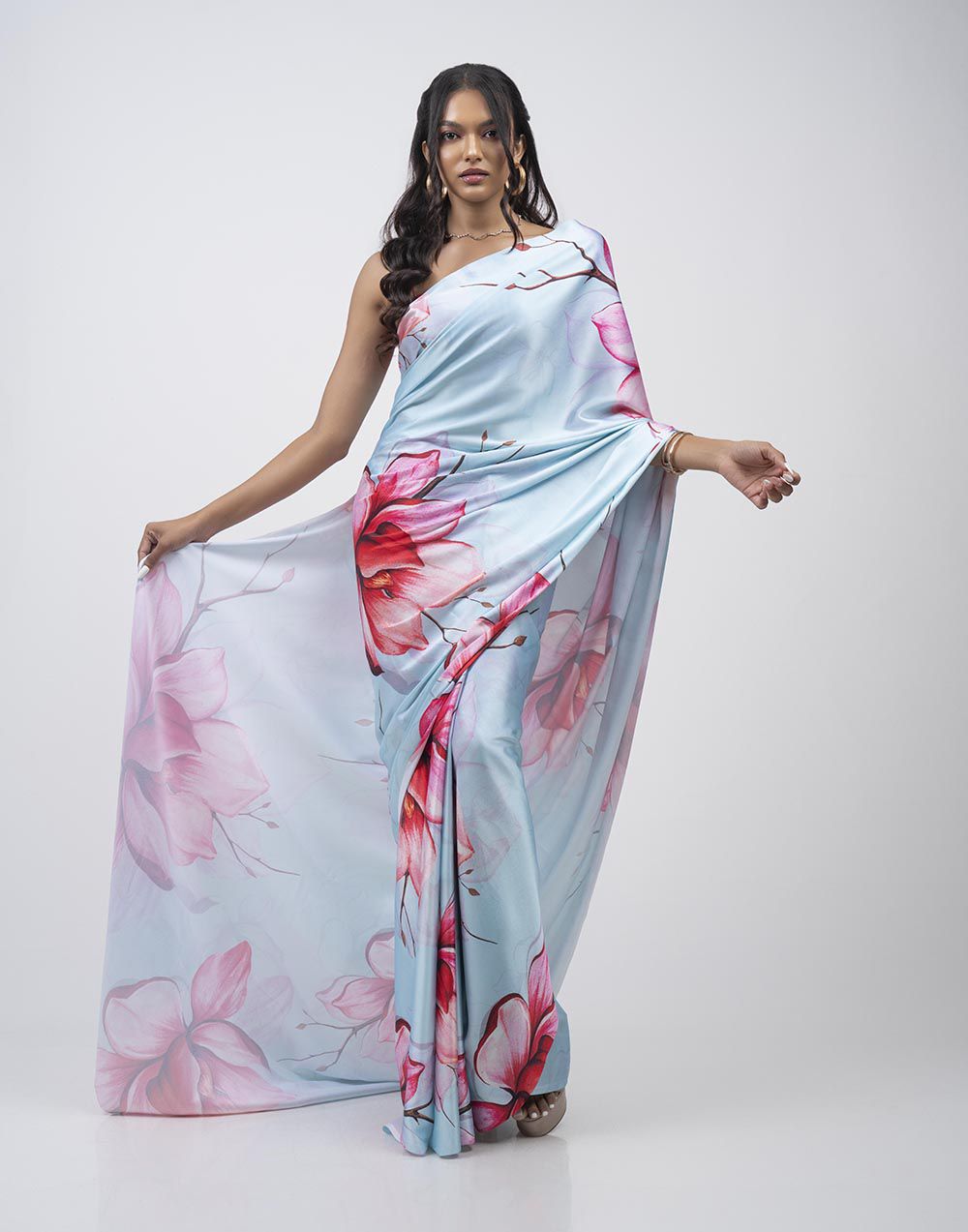 ETHNIC FUSION PRINTED BATIK INSPIRED SILK SAREE