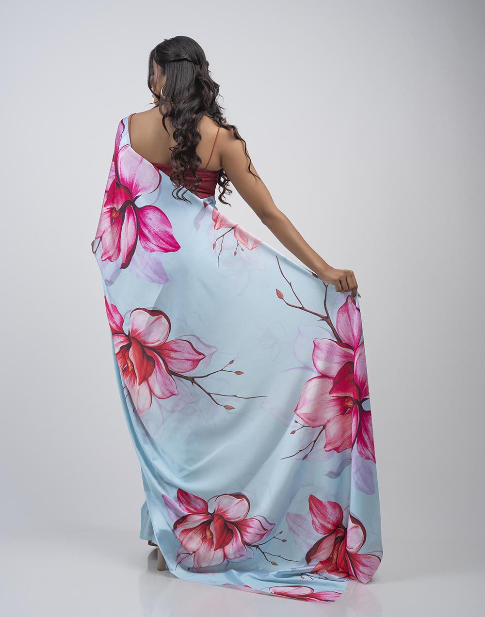 ETHNIC FUSION PRINTED BATIK INSPIRED SILK SAREE