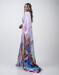 ETHNIC FUSION PRINTED BATIK INSPIRED SILK SAREE