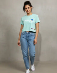 AMANI PRINTED  CROP T - SHIRT
