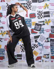 A .   OVERSIZED PRINTED T - SHIRT