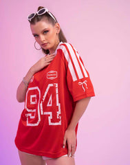 A . OVERSIZED PRINTED T - SHIRT