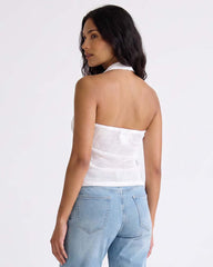 LADIES TEXTURED HALTER TOP