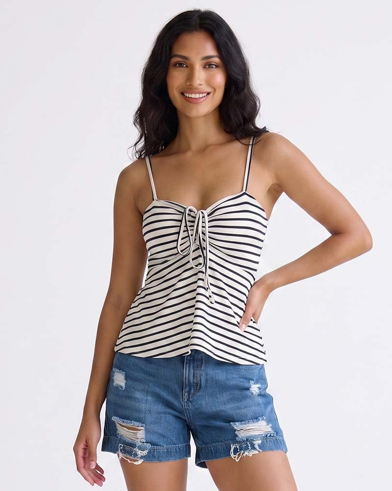 Ladies Sleeveless Striped Top