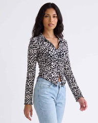 LADIES LONG SLEEVE MESH TOP