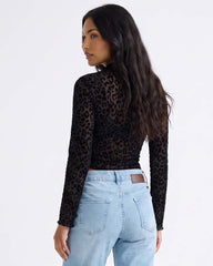 LADIES LONG SLEEVE MESH TOP