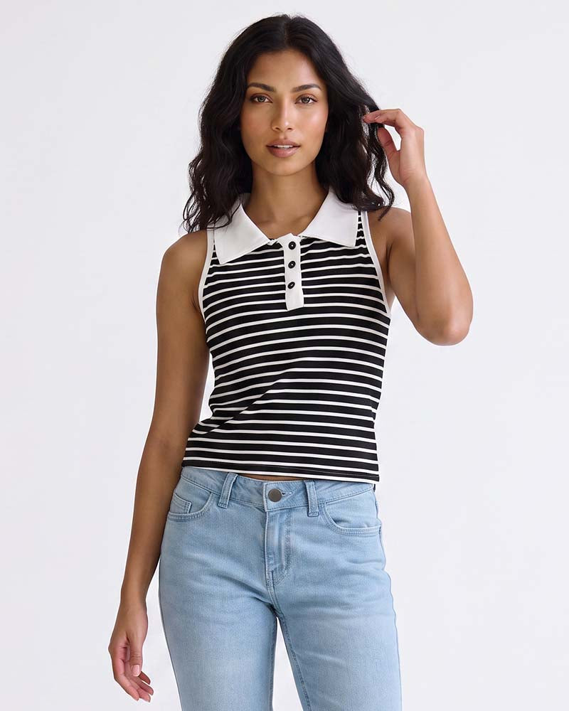LADIES SLEEVELESS KNIT TANK TOP
