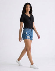 SHORT SLEEVE CROP TOP