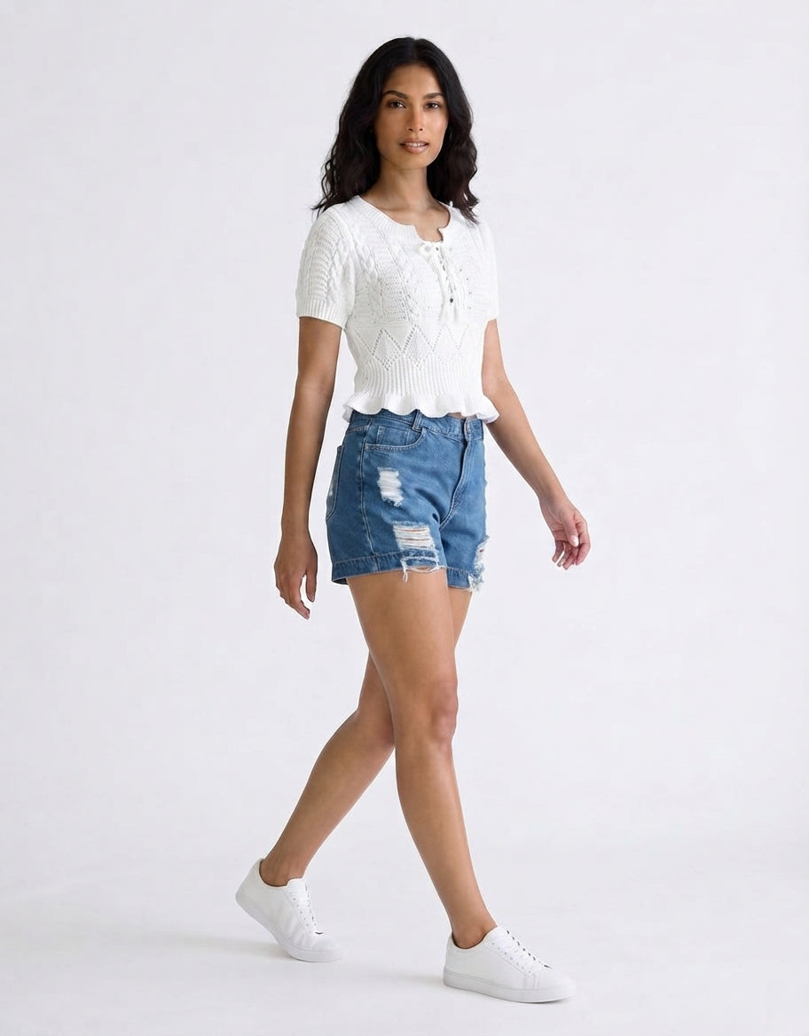 SHORT SLEEVE CROP TOP