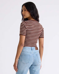 Ladies Striped Short Sleeve Top