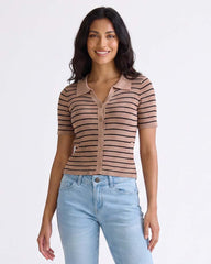 Ladies Striped Short Sleeve Top