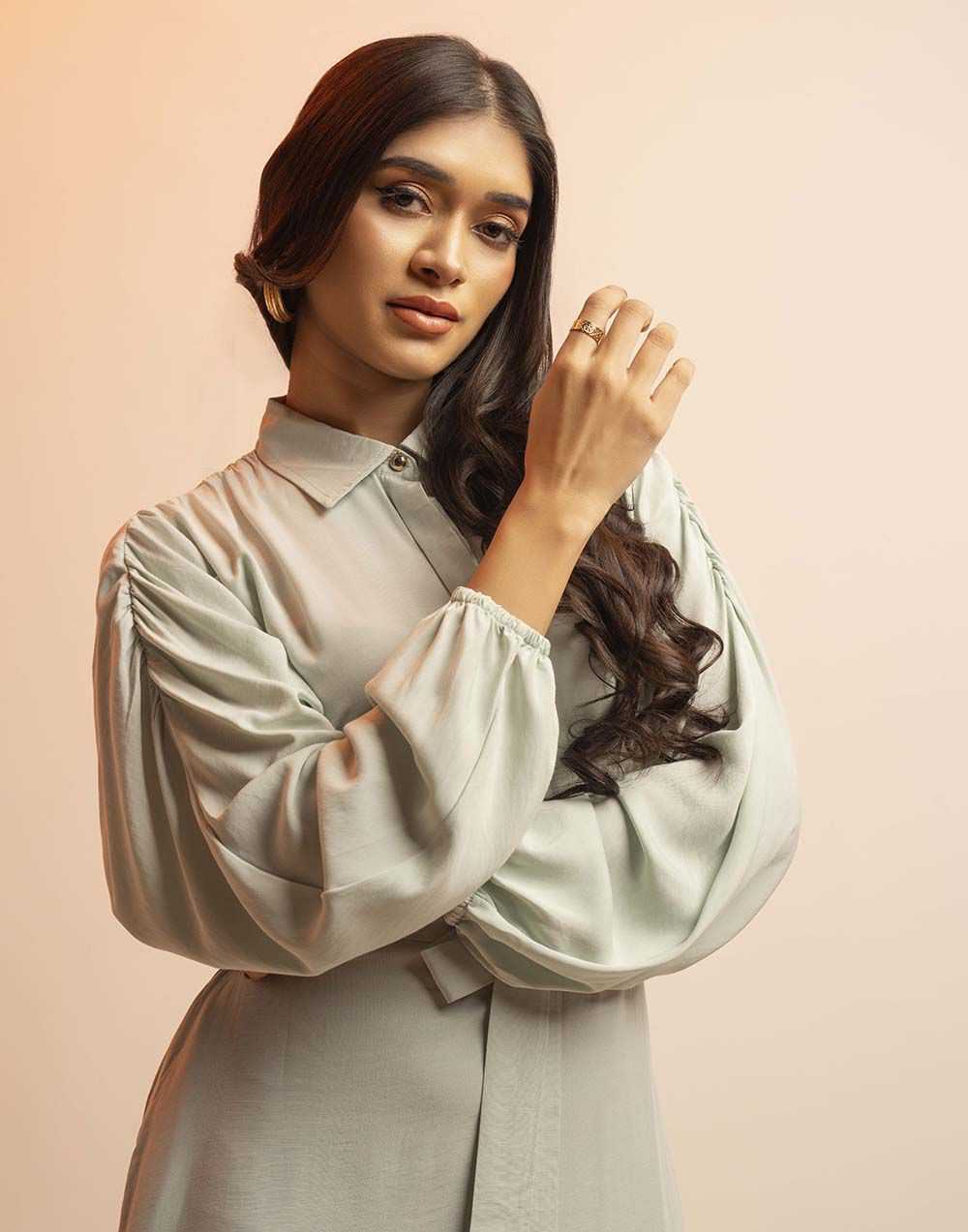 DAISY STREET LONG SLEEVE MAXI DRESS