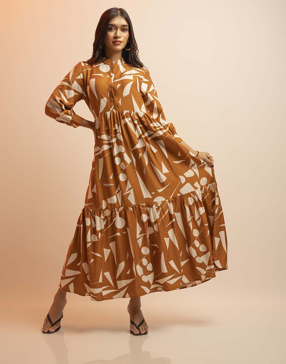 DAISY STREET PRINTED MAXI DRESS