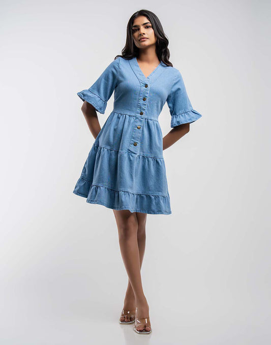 SHORT DENIM DRESS