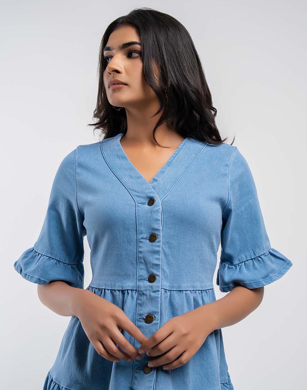 SHORT DENIM DRESS