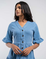 SHORT DENIM DRESS