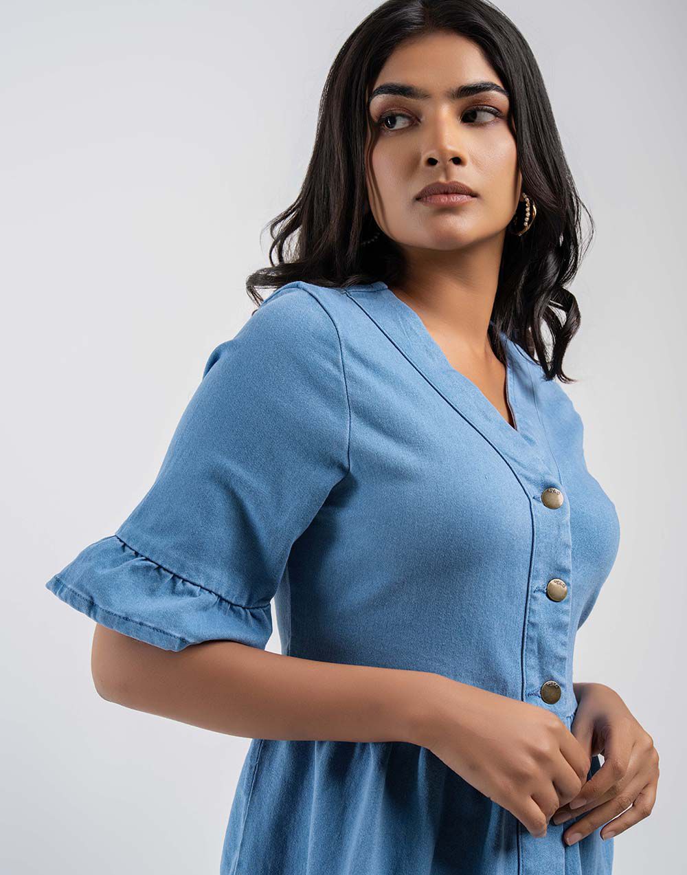 SHORT DENIM DRESS