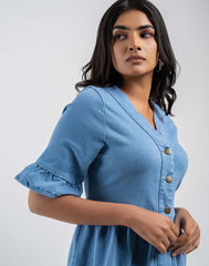 SHORT DENIM DRESS