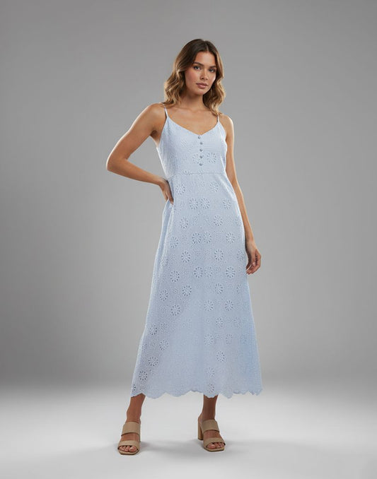 SLEEVELSS EMBROIDERED  DRESS