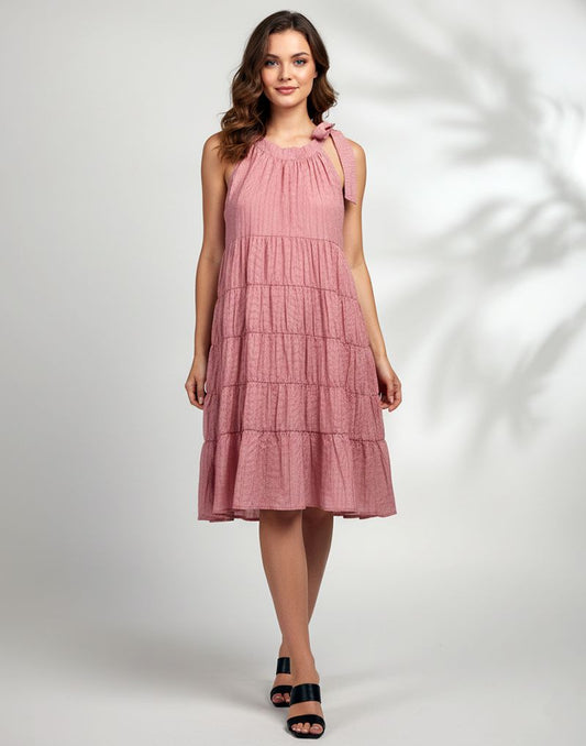 SLEEVELSS TIERED DRESS
