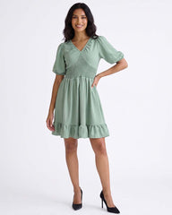 GIVO SMOCKED CASUAL DRESS