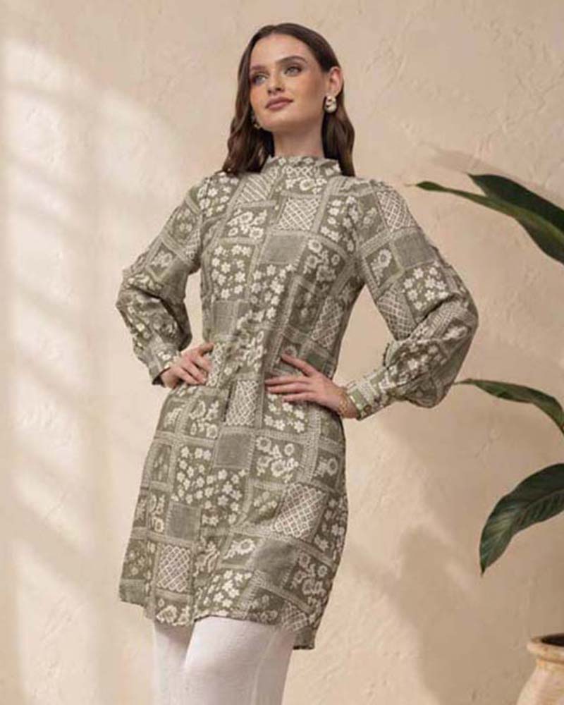 DAISY STREET PRINTED LONG TOP