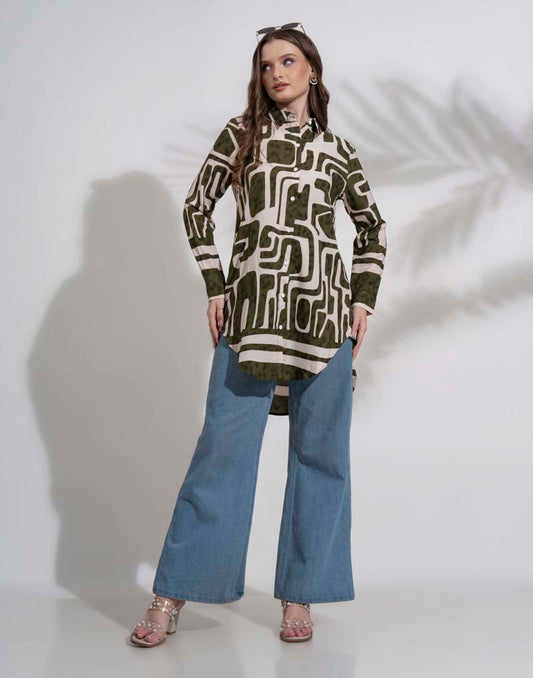 GIVO PRINTED LONG TOP