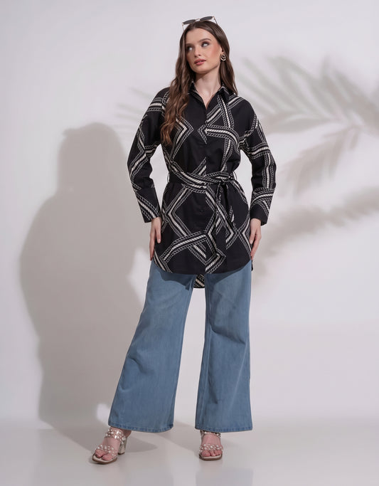 GIVO PRINTED LONG TOP