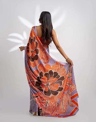 ETHNIC FUSION PRINTED BATIK INSPIRED SILK SAREE