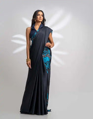 ETHNIC FUSION PRINTED BATIK INSPIRED SILK SAREE